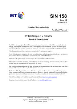 SIN 158 Issue 3.5 - BT KiloStream n x 64kbit/s, Service