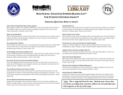 high school: suggested summer reading list* for students entering