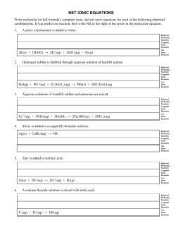 net ionic equations