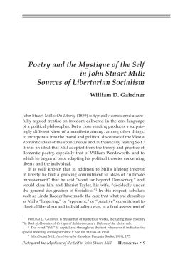 Poetry and the Mystique of the Self in John Stuart Mill: Sources of
