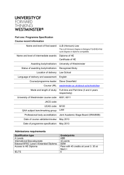 Law LLB Honours 15-16 - University of Westminster