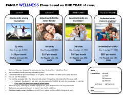 FAMILY WELLNESS Plans based on ONE YEAR of care.