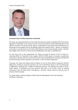 Curriculum Vitae of Civilian Operations Commander