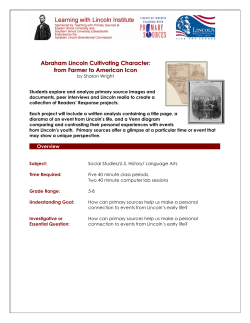 Abraham Lincoln Cultivating Character: from Farmer to