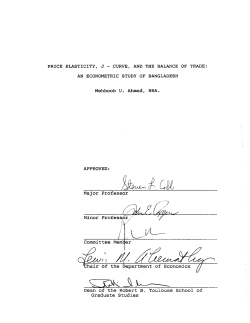 PRICE ELASTICITY, J - CURVE, AND THE BALANCE OF TRADE