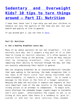 Sedentary and Overweight Kids? 10 tips to turn things around &ndash; Part