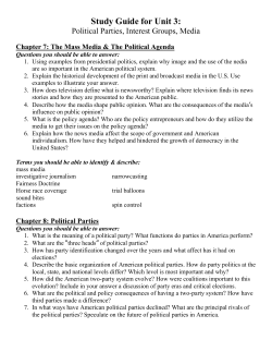 Study Guide for Unit 3