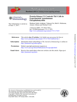 Protein Kinase C Controls Th1 Cells in Experimental Autoimmune