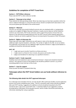 Guidelines for completion of PATT Travel form Telescopes where