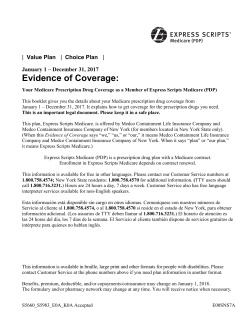 2017 Express Scripts Medicare PDP Evidence of Coverage