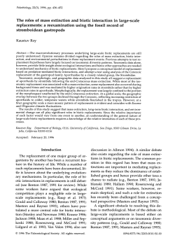 The roles of mass extinction and biotic interaction in large