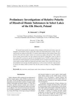 Preliminary Investigations of Relative Polarity of Dissolved Humic