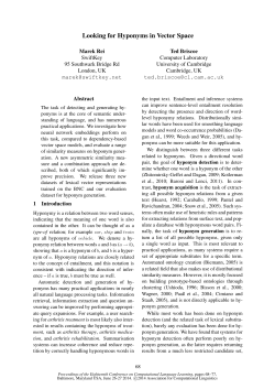 Looking for Hyponyms in Vector Space