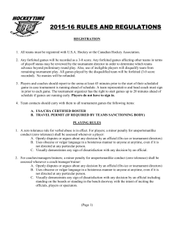 2015-16 RULES AND REGULATIONS