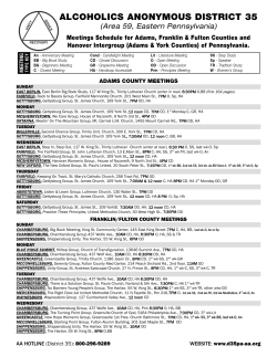 ADAMS COUNTY MEETINGS FRANKLIN/FULTON