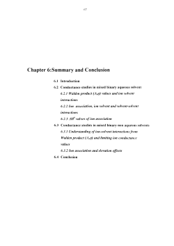 Chapter 6:Summary and Conclusion