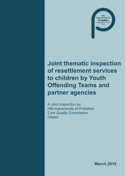 Joint thematic inspection of resettlement services to children by