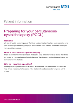 Preparing for your percutaneous cystolitholapaxy