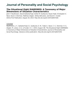 Rauthmann et al., 2014 - The Situational Big Eight DIAMONDS