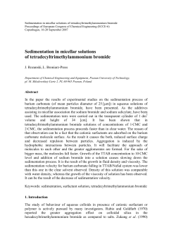 Sedimentation in micellar solutions of tetradecyltrimethylammonium