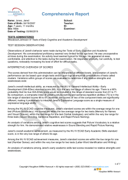 Comprehensive Report - Houghton Mifflin Harcourt