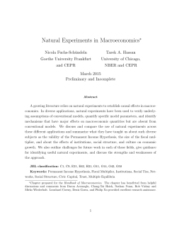 Natural Experiments in Macroeconomics