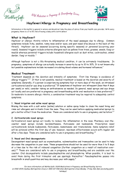 Hayfever/Allergy in Pregnancy and Breastfeeding