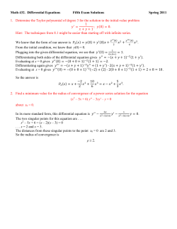 Exam 5, Spring 2011 -