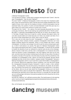 manifesto for - Boris Charmatz