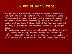 W. Bro. Dr. John S. Wade