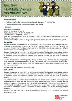 Early Years The Salvation Army and The First World War