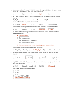 1.) In the combustion of butane (C4H10) in excess O2 to give CO2