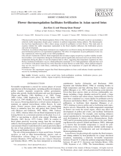 Flower thermoregulation facilitates fertilization in