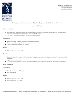 Postoperative Distal Biceps Tendon Repair Rehabilitation Protocol
