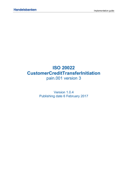 ISO 20022 XML pain 001 ver 3 Credit transfer