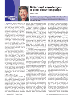 Belief and knowledge - a plea about language