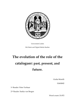 The evolution of the role of the - Leiden Repository