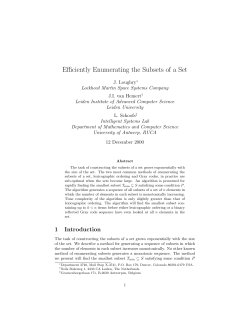 Efficiently Enumerating the Subsets of a Set - applied