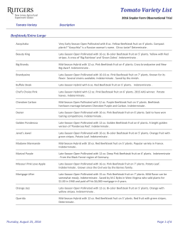 Tomato Variety List - Rutgers Snyder Farm