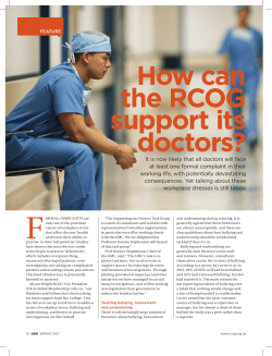How can the RCOG support its doctors?