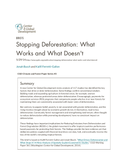 Stopping Deforestation - Center For Global Development