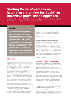 Shifting Victoria`s emphasis in land