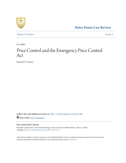 Price Control and the Emergency Price Control Act