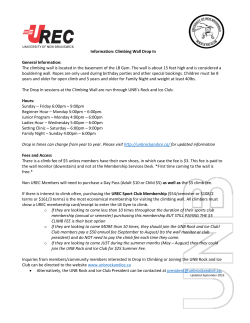 Information: Climbing Wall Drop In General Information: The