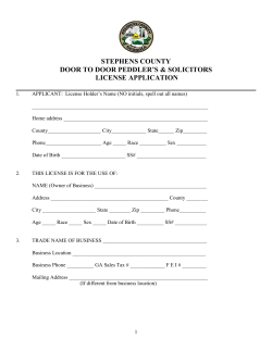 Peddlers Application - Stephens County, GA