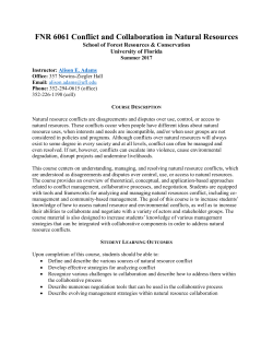 FNR 6061 Conflict and Collaboration in Natural Resources