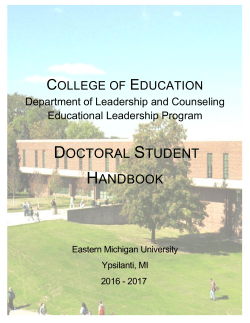 DOCTORAL STUDENT - Eastern Michigan University