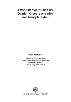 Experimental Studies on Ovarian Cryopreservation and