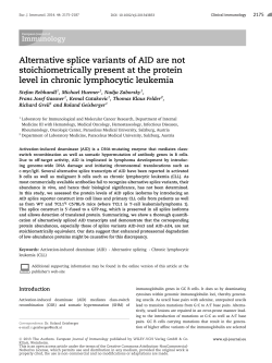Alternative splice variants of AID are not stoichiometrically present at