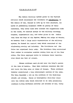 CONCLUSION The Indian Military system prior to the